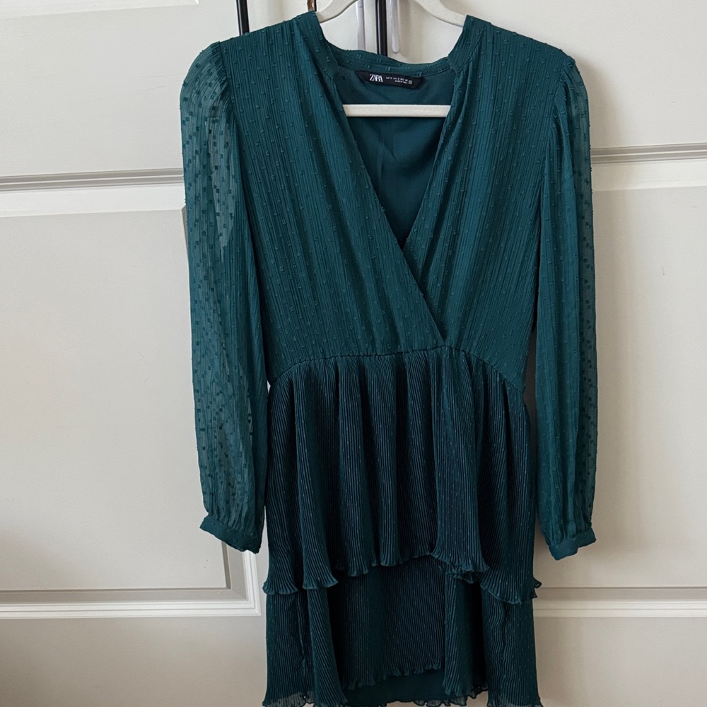 Zara Deep Teal Long Sleeve Dress
